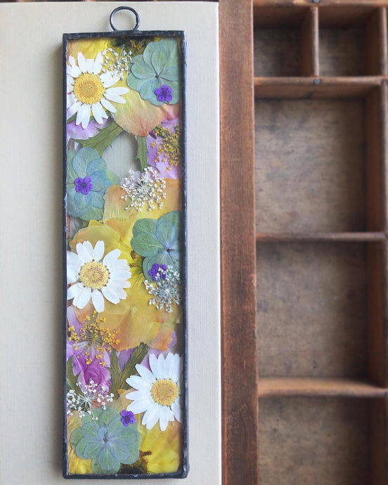Rectangle Daisy and Hydranga Mini Wall Hanging