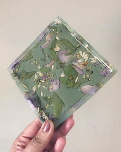 SAGE GREEN WITH BOTANICAL SQUARE TRAY