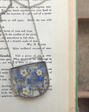 Load image into Gallery viewer, Arch Flat Glass Necklace with Forget Me Nots