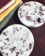 Load image into Gallery viewer, ROSE PETALS &amp; SILVER FLAKE COASTERS (SET OF 2 )