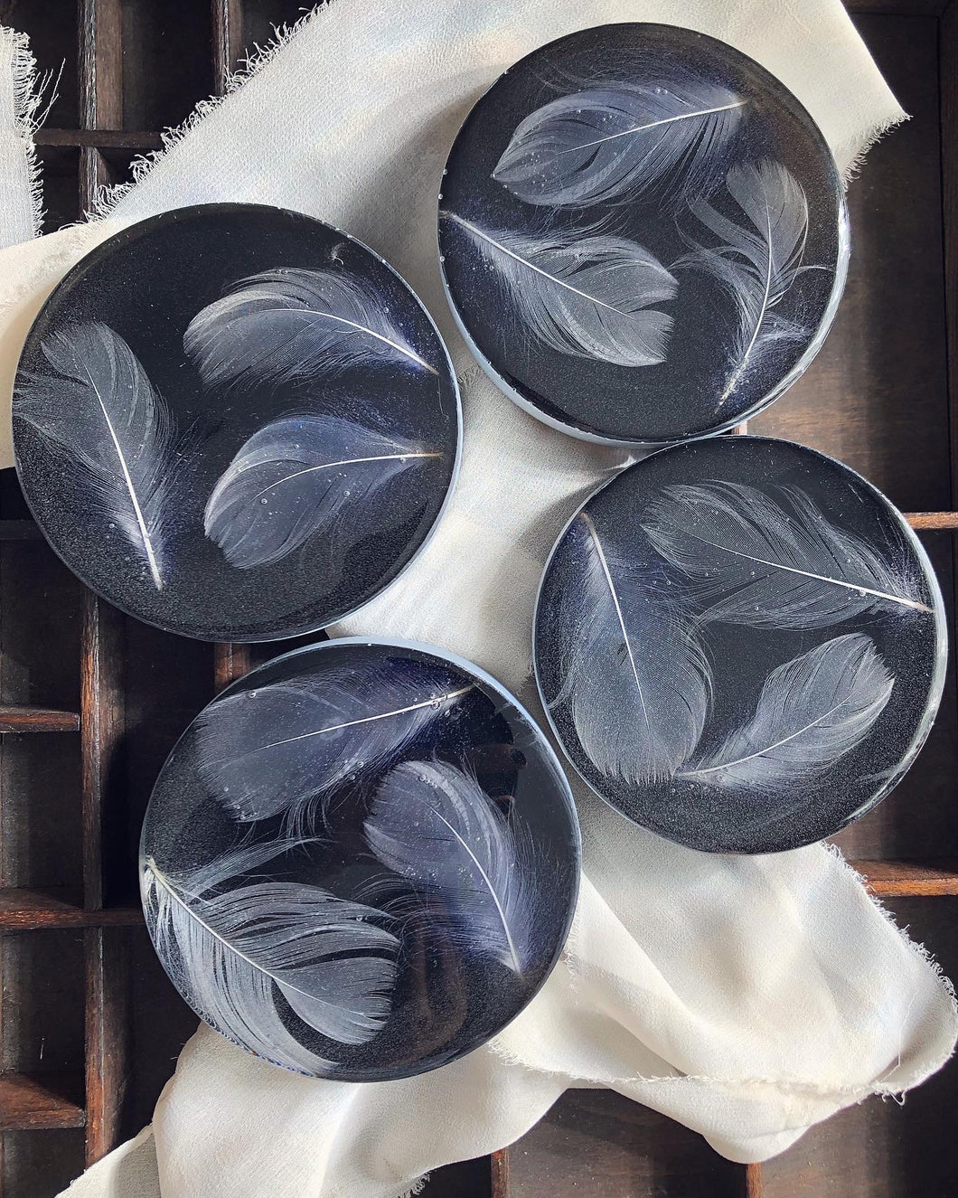FEATHER COASTERS (SET OF 4)