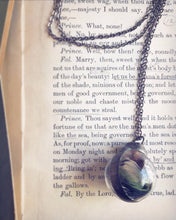 Load image into Gallery viewer, Glass Globe Necklace with Black and Green Feather