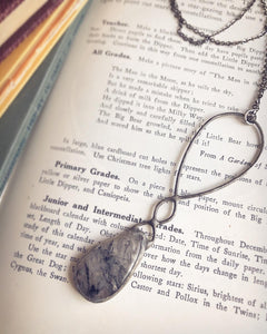 Black Rutile Quartz & Wire Necklace
