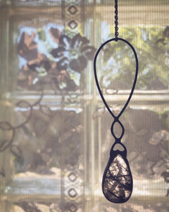 Black Rutile Quartz & Wire Necklace