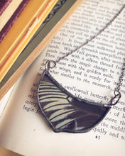 Load image into Gallery viewer, Lemon Bottom Shaped, Black &amp; White Butterfly Wing Necklace