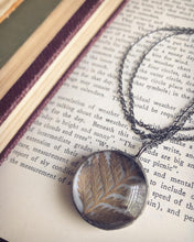 Load image into Gallery viewer, Fern on White With Crescent Moon Backing  Necklace