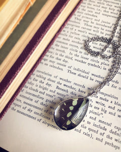 Black & Mint Butterfly Necklace