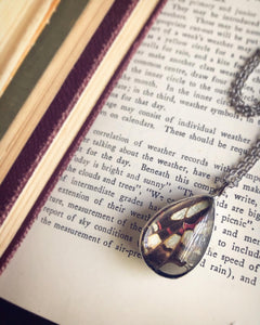 Black & Mint Butterfly Necklace