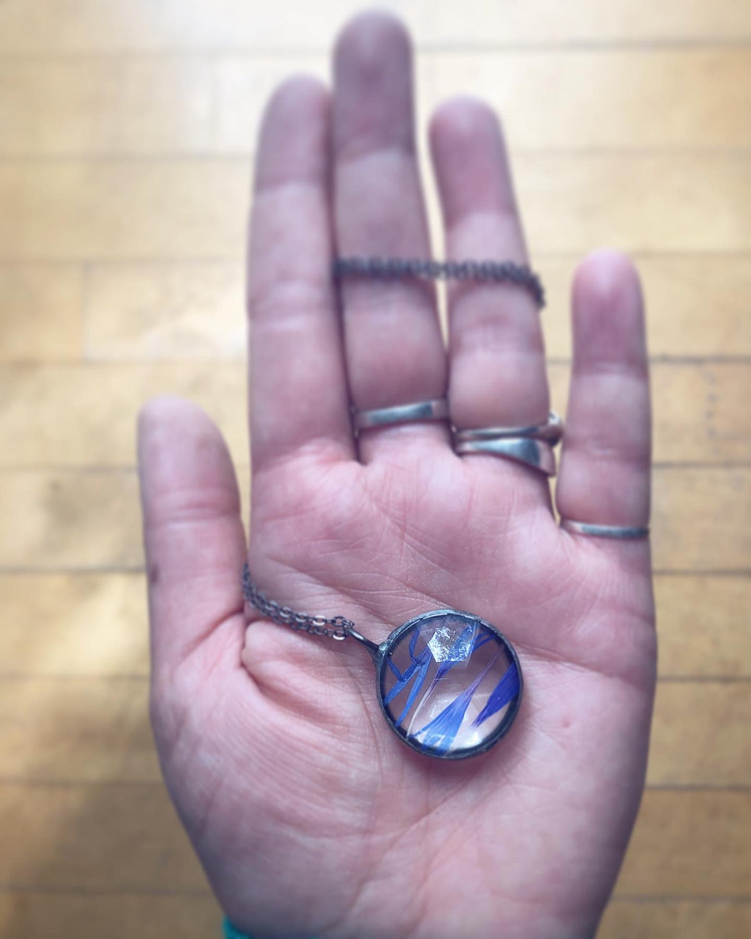 Bachelor Button Necklace