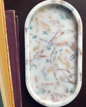 Load image into Gallery viewer, ORANGE &amp; BLUE FLORAL OVAL TRAY