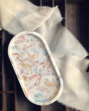Load image into Gallery viewer, ORANGE &amp; BLUE FLORAL OVAL TRAY