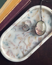 Load image into Gallery viewer, ORANGE &amp; BLUE FLORAL OVAL TRAY